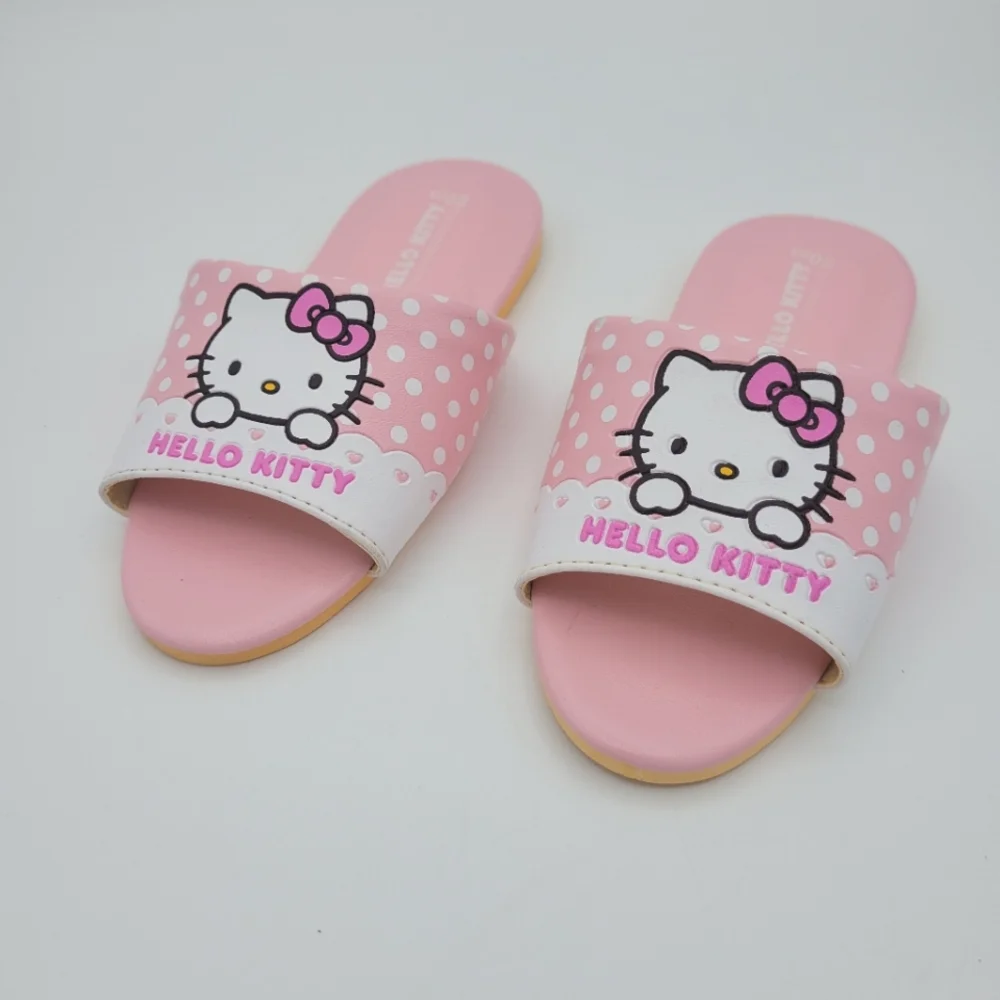 Hello Kitty Girls Slip On Sandals Flat Heel Cushioned Insole Tread Like New 13M - Picture 7 of 11